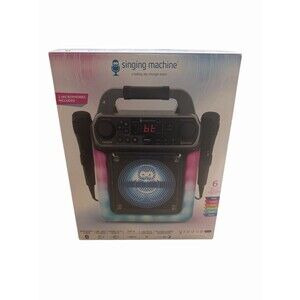 NEW Singing Machine Groove Mini Bluetooth Karaoke w/ 2 Microphones